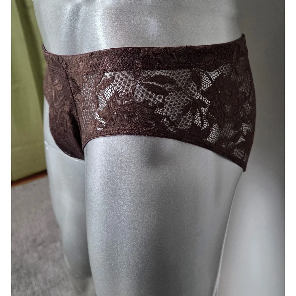 Cosabella Never Say Never Mens Lace Briefs Brown Floral Low‎ Rise Underwear NWT